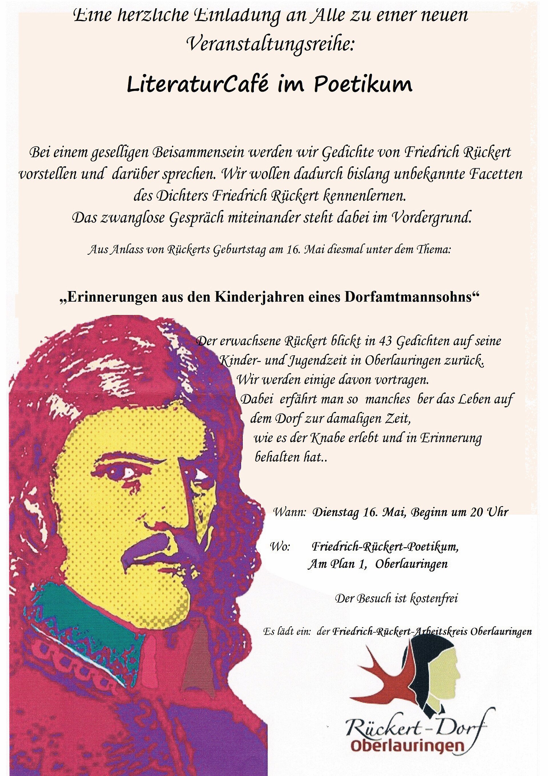 1. Plakat für das Literaturcafe im Poetikum