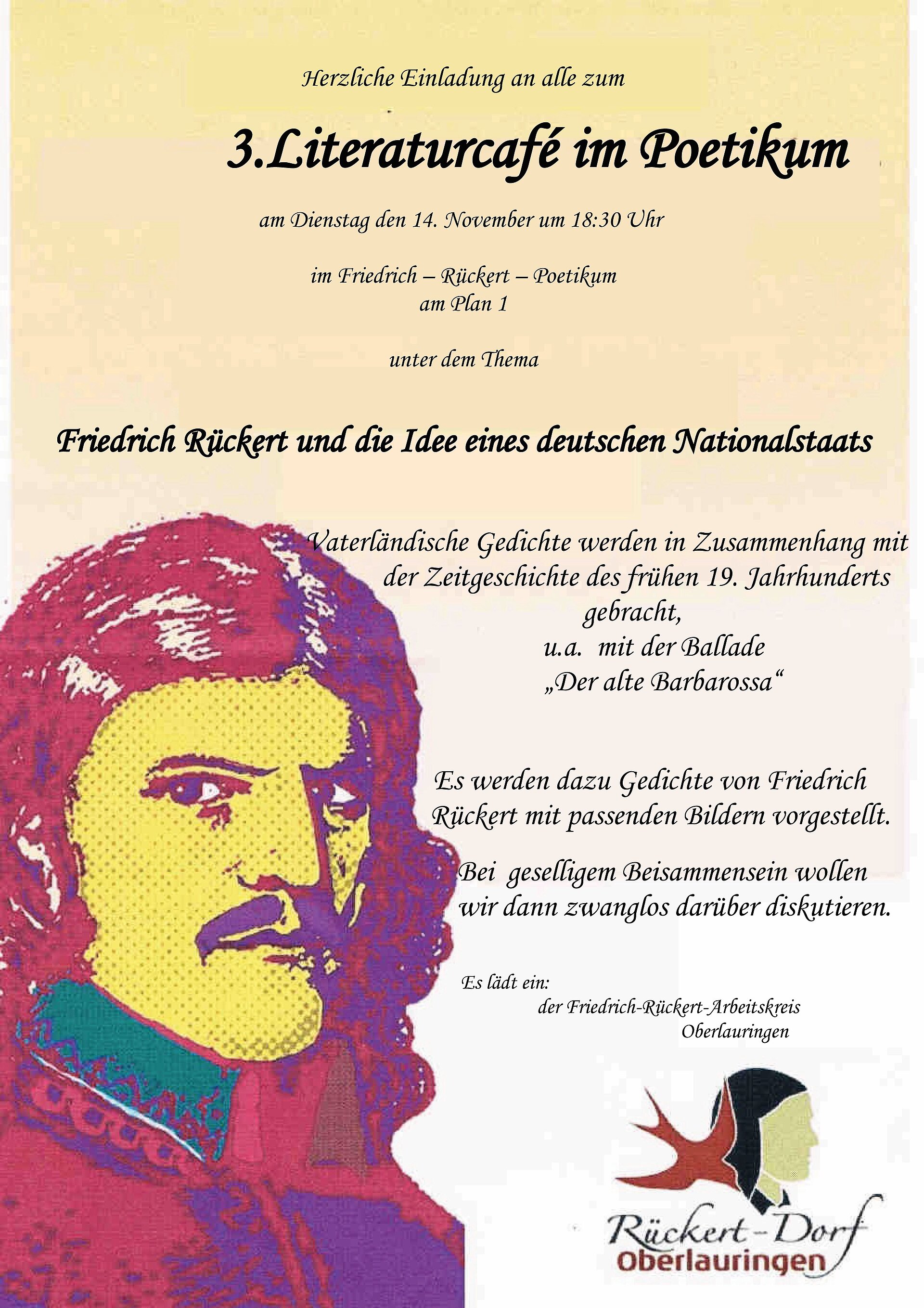 3. Plakat für das Literaturcafe im Poetikum